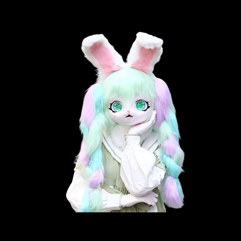 Mint Pastel Bunny Head