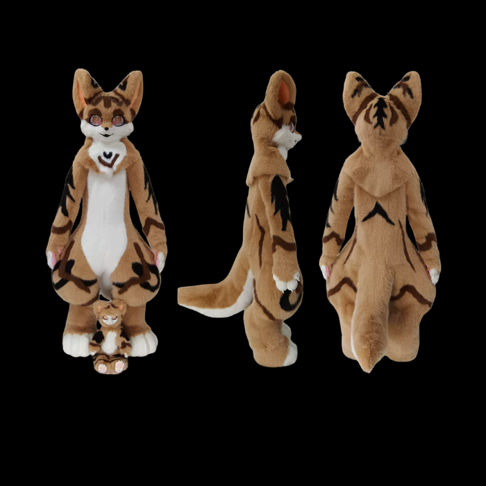 Mocha Striped Fennec Kemono Fursuit Fullsuit thumbnail 1