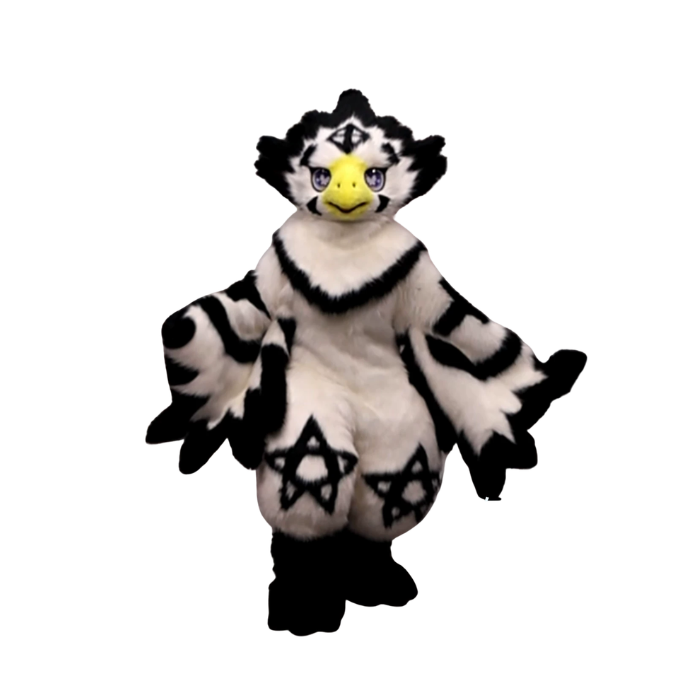 Monochrome Crest Bird Fursuit Fullsuit thumbnail 1