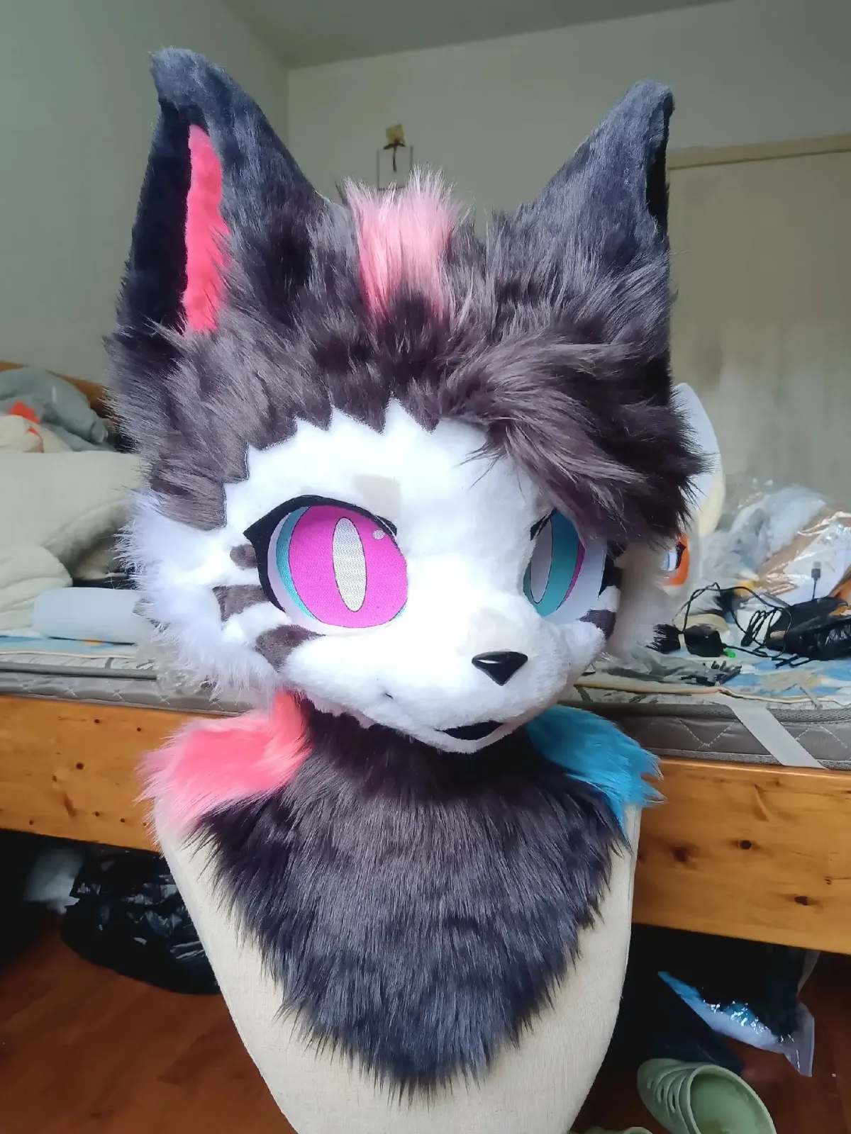 Neon Shadow Kemono Fursuit Head thumbnail 3