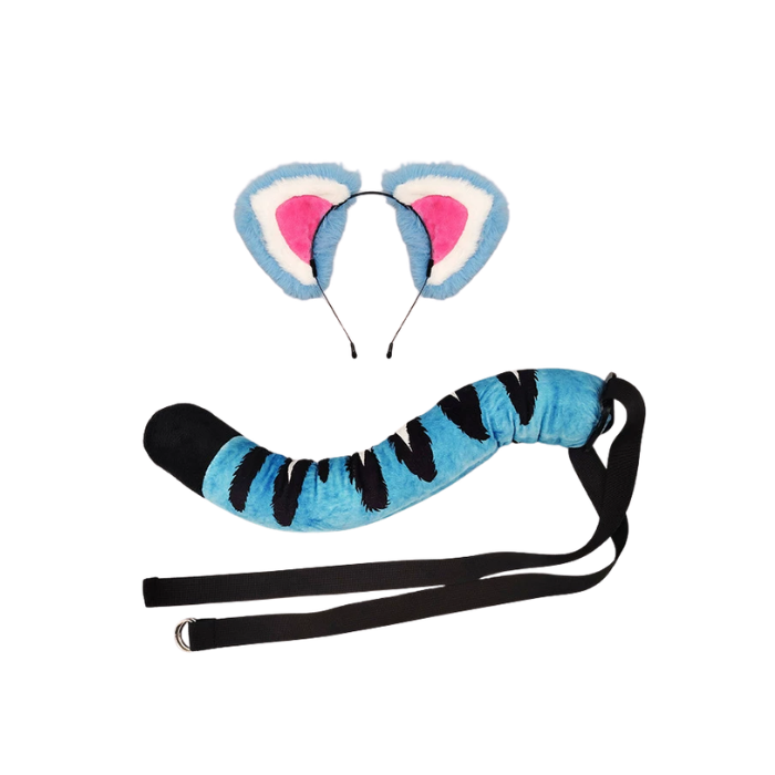 Neon Tiger Striped Ear & Tail Cosplay Bundle thumbnail 2