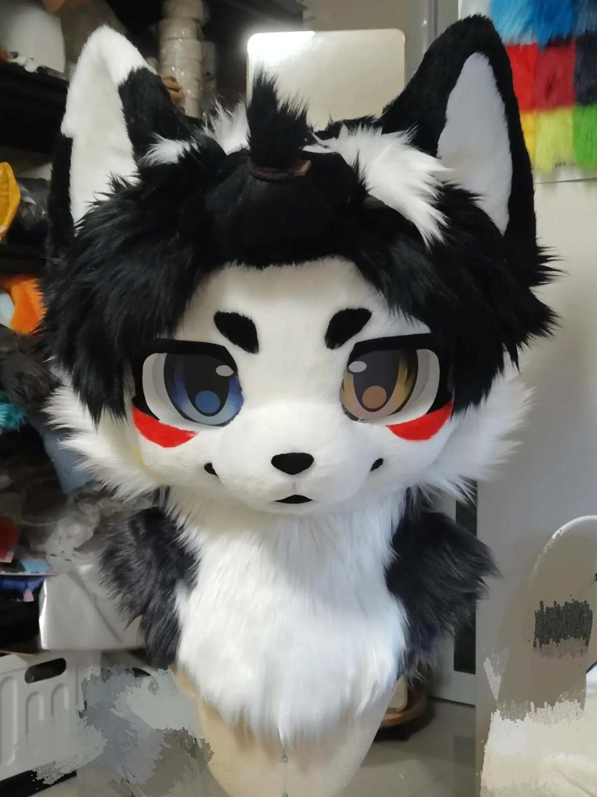 Panda Blush Toony Fursuit Head thumbnail 1