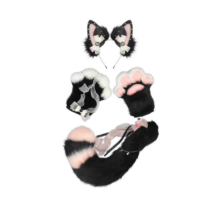 Pastel Fox Ear, Paw & Tail Three-Piece Cosplay Set thumbnail 3