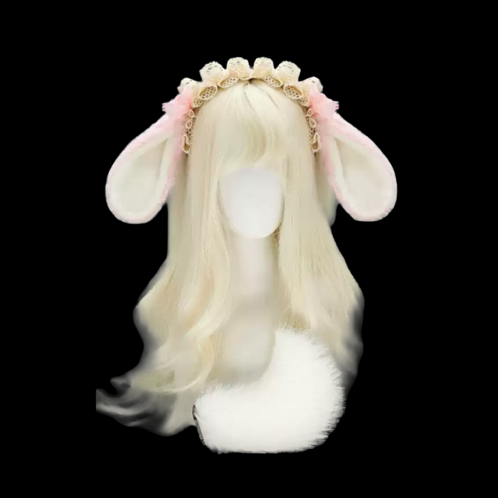 Pastel Lace Lop Rabbit Ears & Tail Cosplay Bundle thumbnail 2