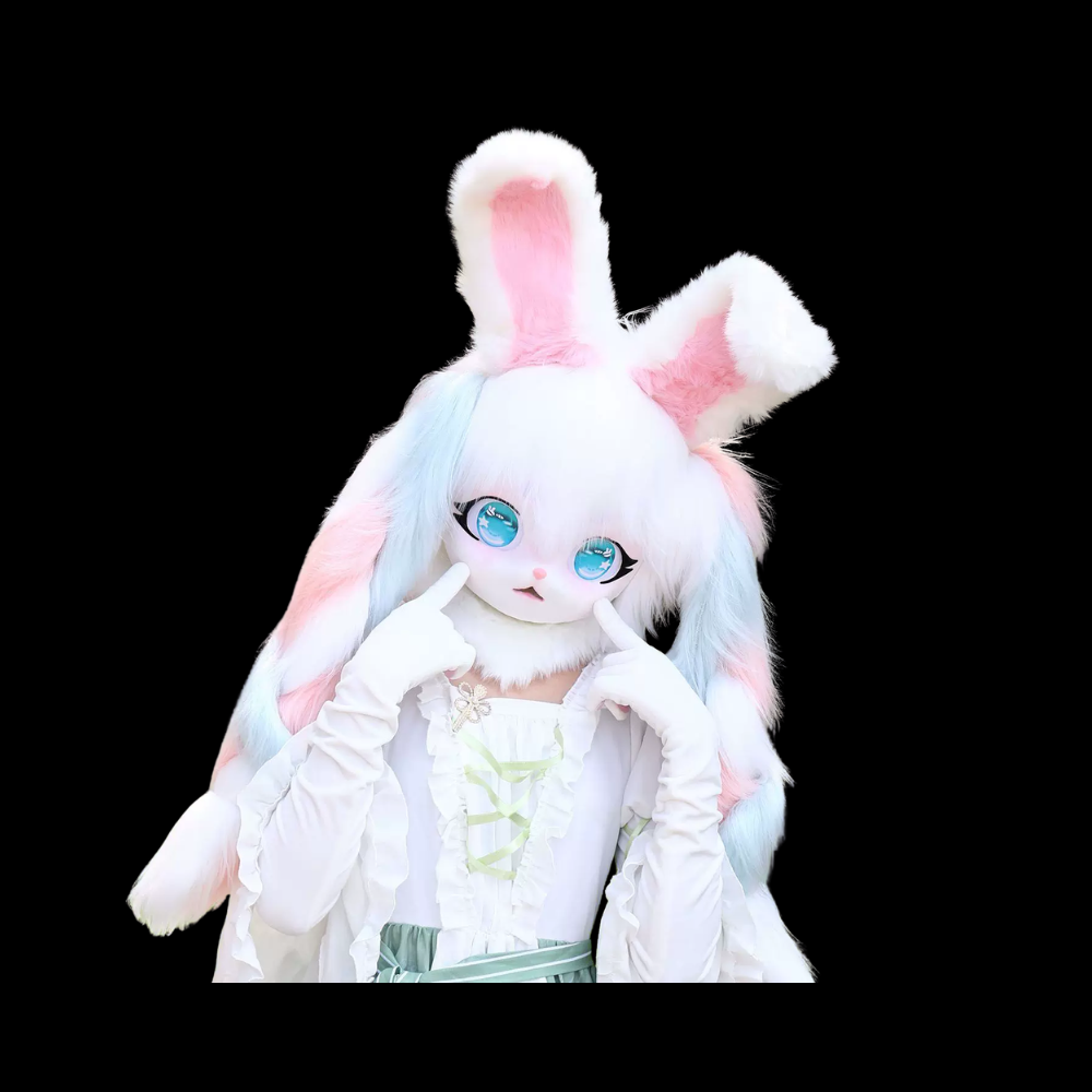 Pastel Meadow Bunny Kemono Fursuit Head