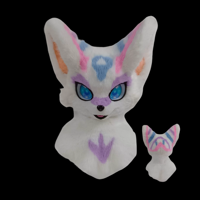 Pastel Prism Fox Fursuit Head