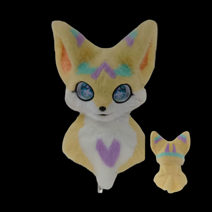 Pastel Sunrise Fox Fursuit Head