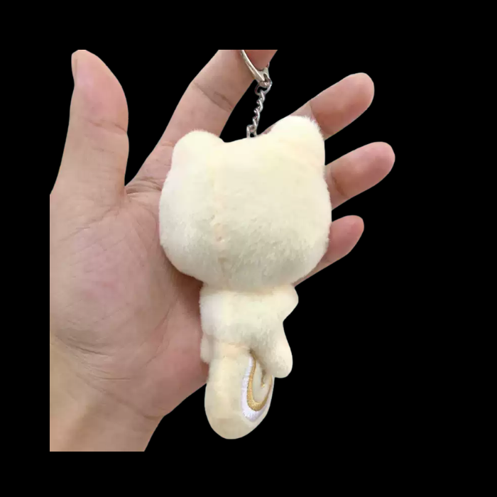 Premium Handcrafted Cream Lucky Cat Plush Companion thumbnail 2