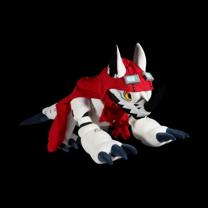 Premium Handcrafted Crimson Cyber Wolf Plush Companion