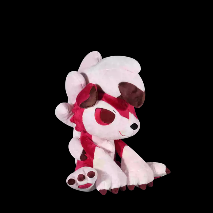 Premium Handcrafted Crimson Moon Wolf Plush thumbnail 1