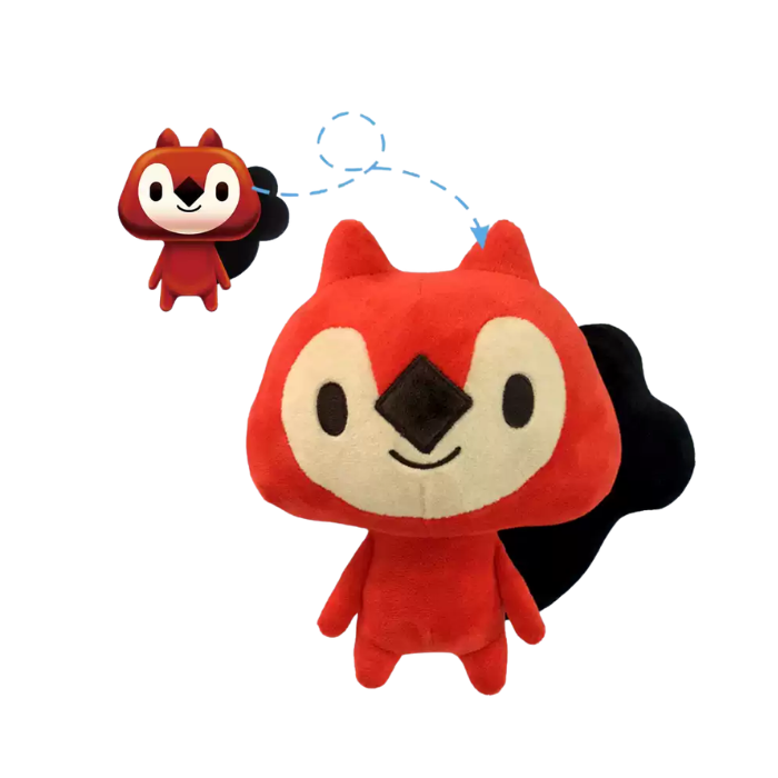 Premium Handcrafted Custom Red Forest Mascot Plush