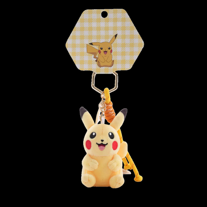 Premium Handcrafted Electric Mouse Plush Charm Keychain (7.5 cm)