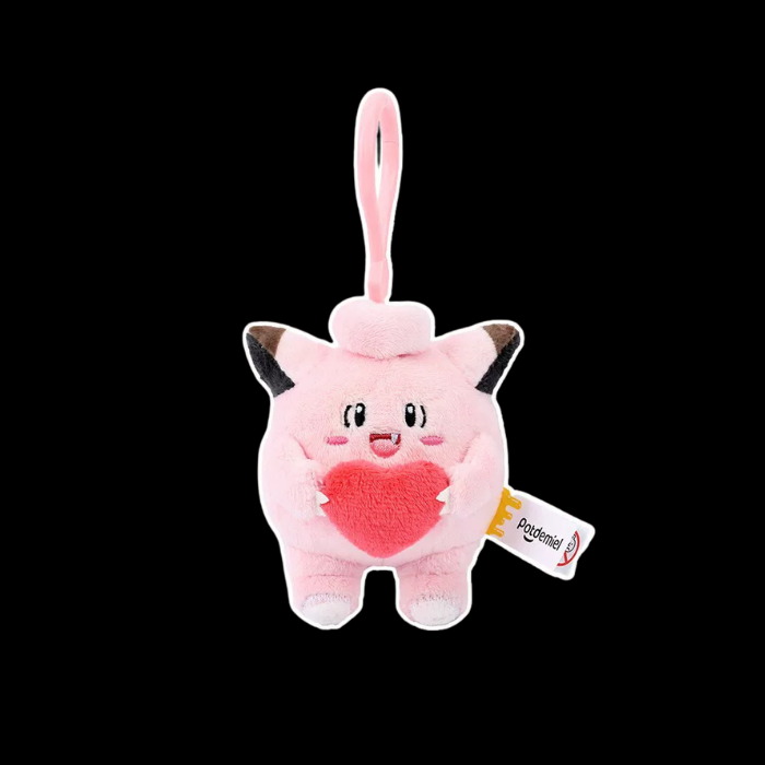 Premium Handcrafted Pink Heart Plush Charm Keychain (8.5 cm)