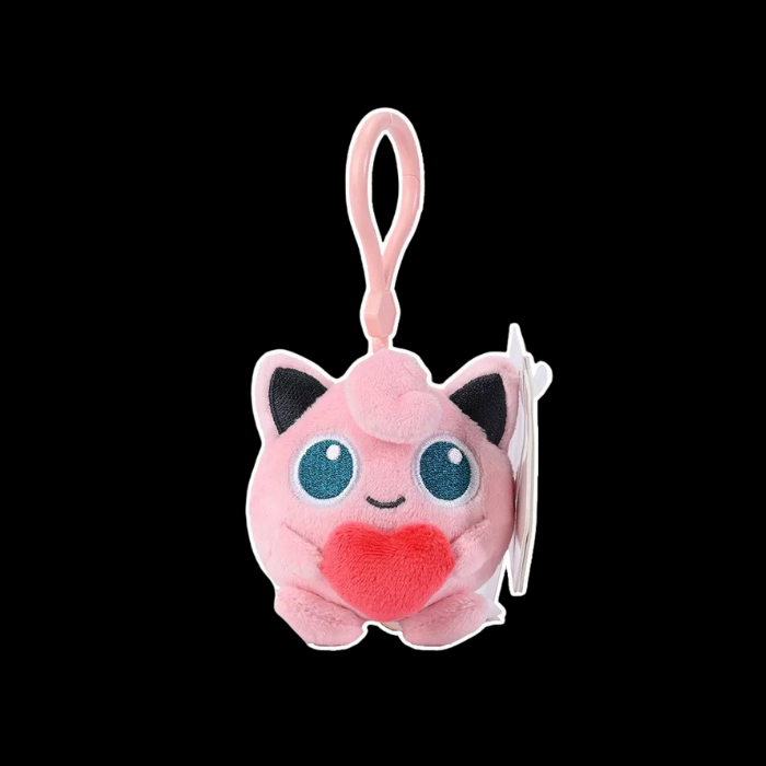 Premium Handcrafted Round Pink Plush Charm Keychain (7.5 cm)