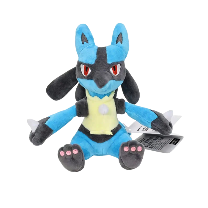 Premium Handcrafted Sky Blue Seated Wolf Plush