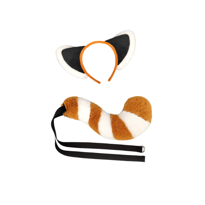 Red Panda Dual Ear Headband and Tail Cosplay Bundle thumbnail 2