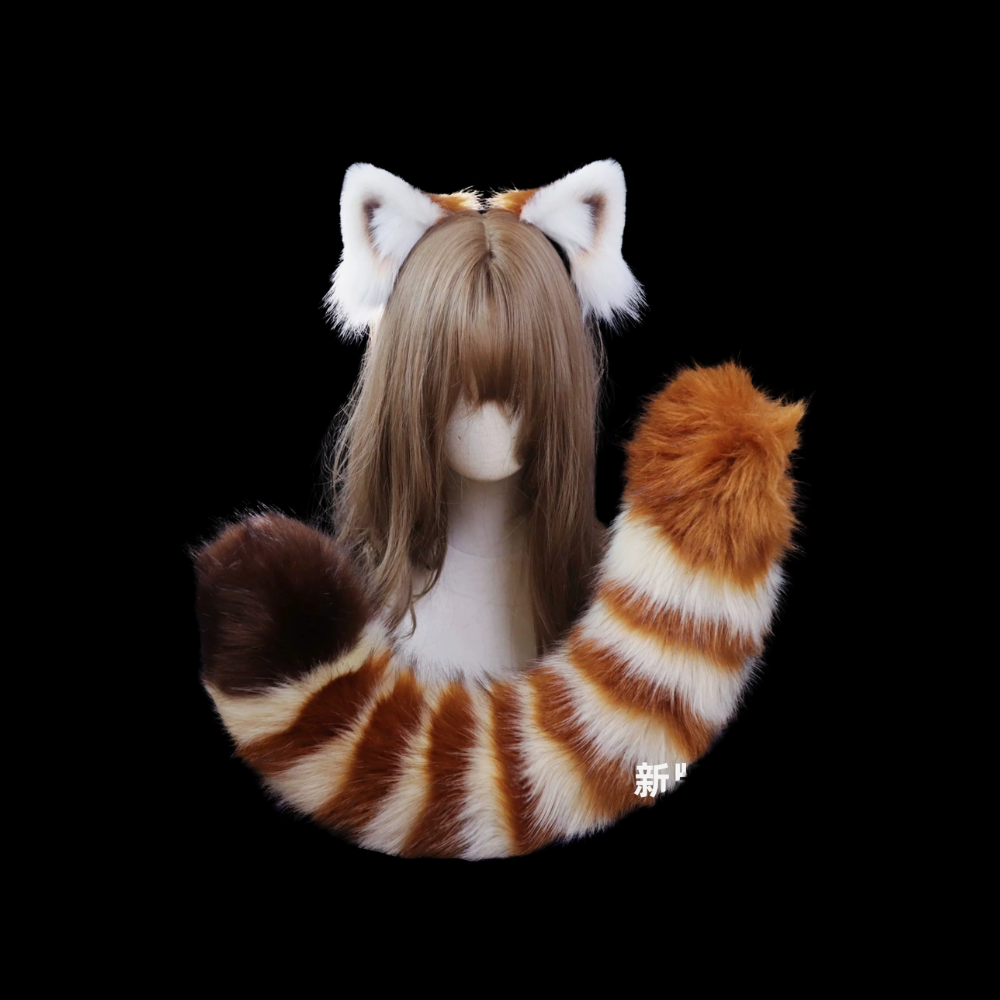 Red Panda Ear Headband & Fluffy Tail Set thumbnail 1