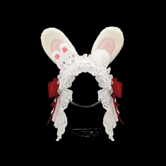 Rosette Lace Bunny Ear Cosplay Headdress thumbnail 2