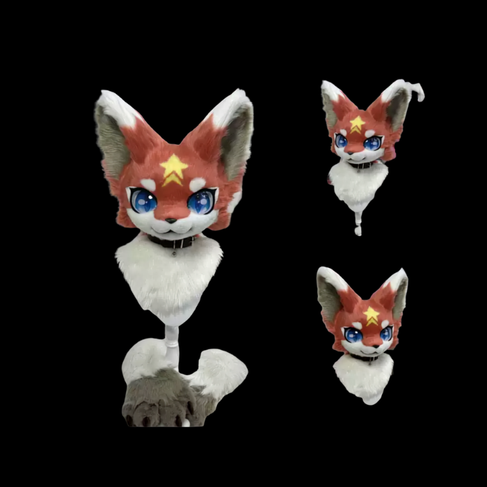 Rustic Amber Fox Custom Fursuit Head