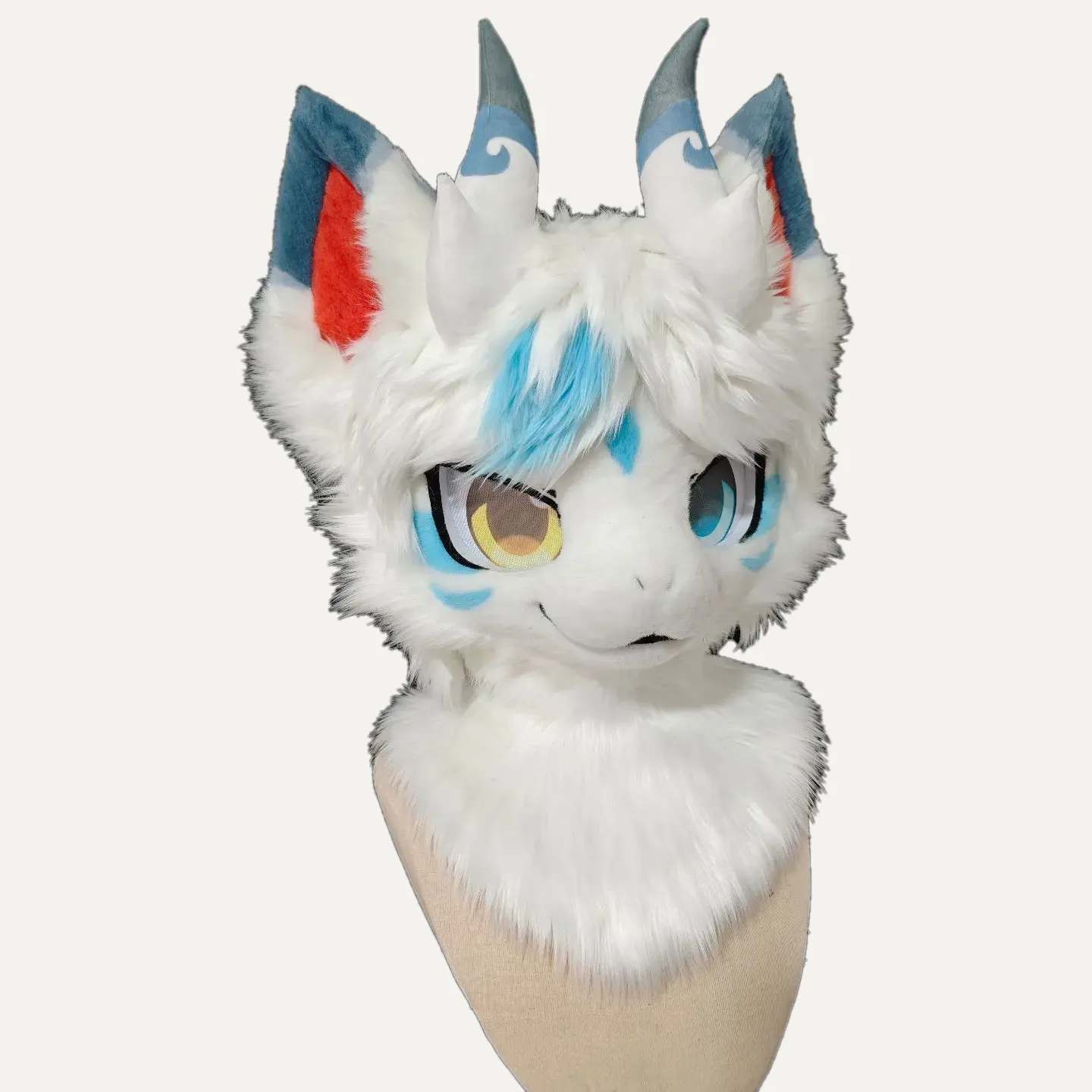 Seafoam Dragon Kemono Fursuit Head thumbnail 2