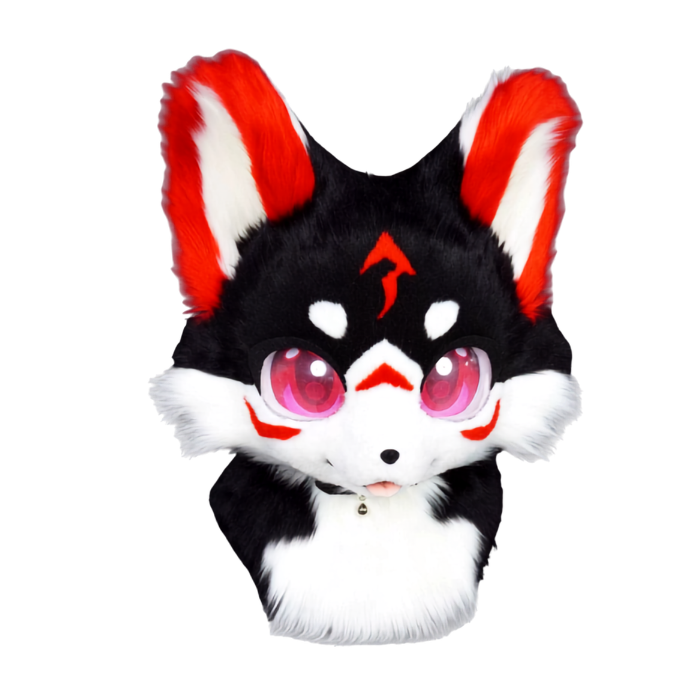 Shadow Inferno Fox Kemono Fursuit Head (Made to Order)