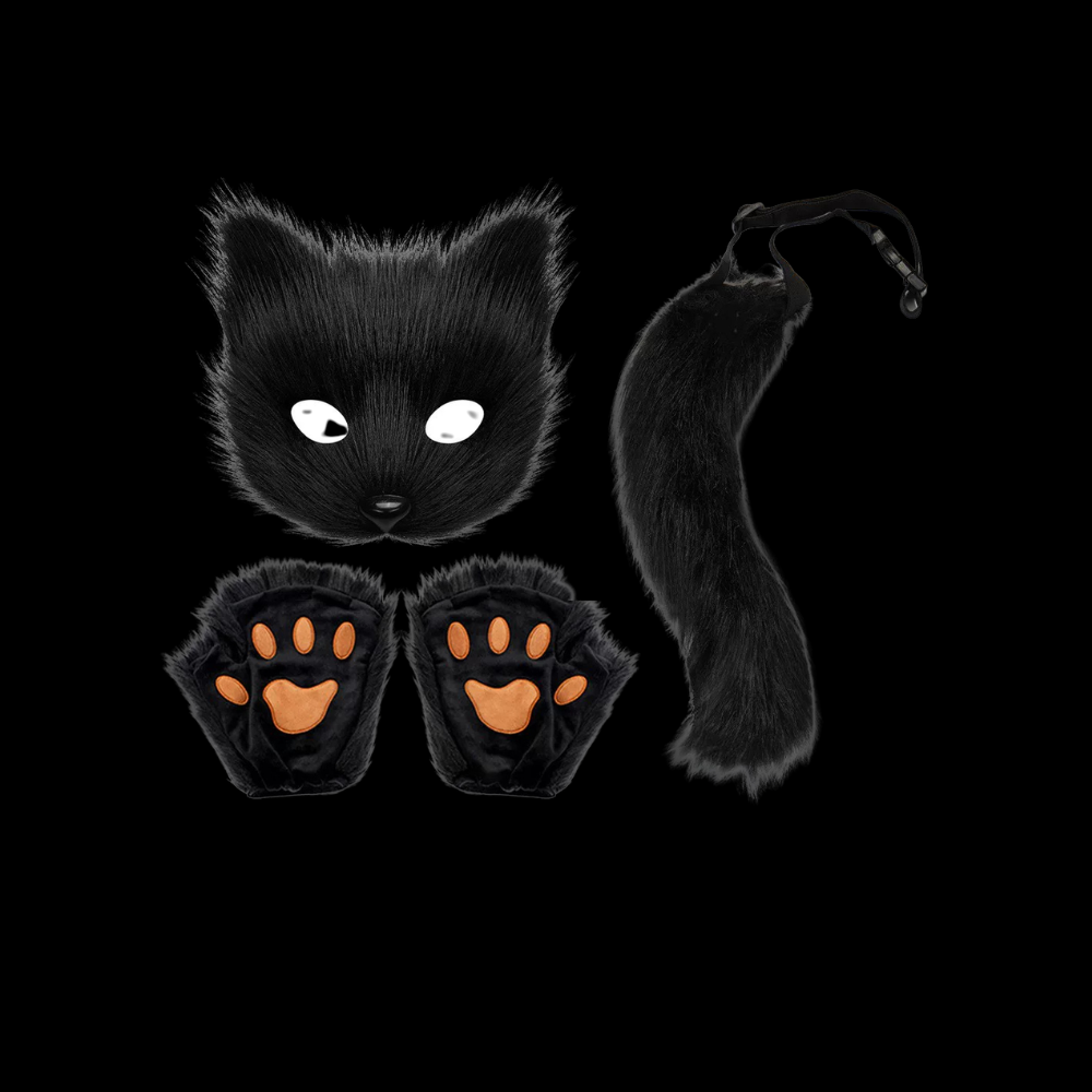 Shadowtip Fox Mask, Paws & Tail Set