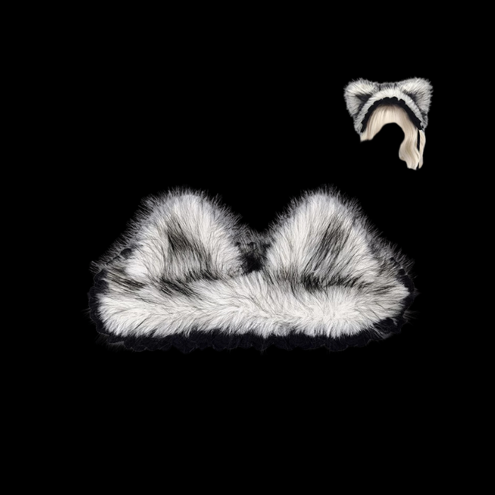 Silver Frost Plush Cat Ear Headband thumbnail 4