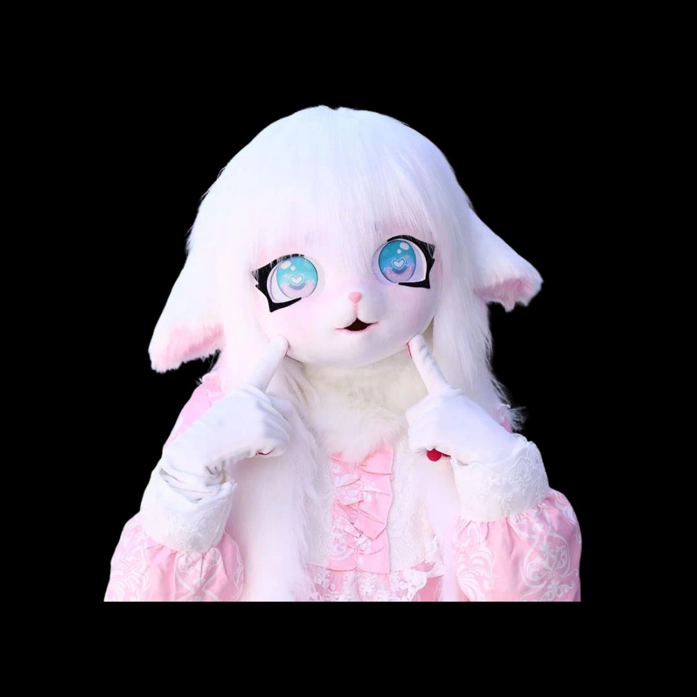 Snowdrop Sweetheart Bunny Kemono Fursuit Head