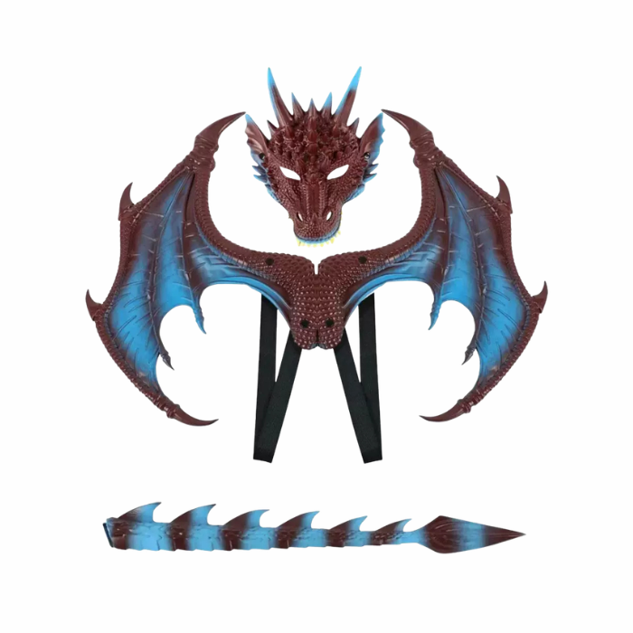 Storm Brown Dragon Mask, Wings & Tail Costume Set
