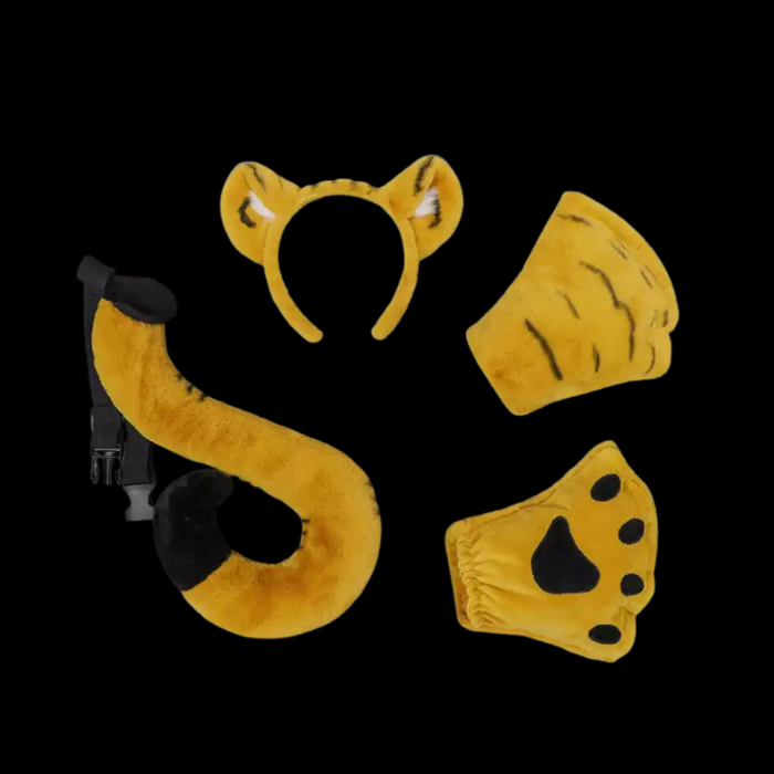 Striped Tiger Ears, Tail and Paw Bundle