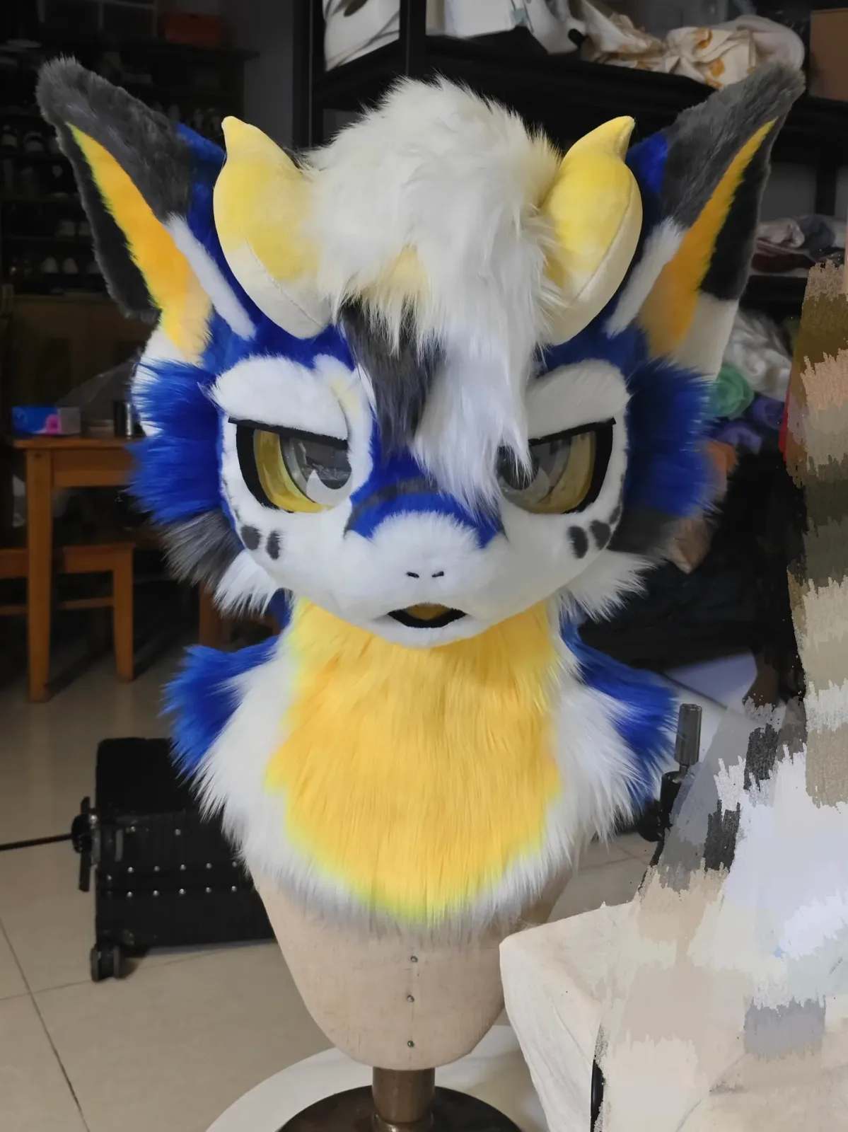 Thunder Horn Kemono Fursuit Head thumbnail 1