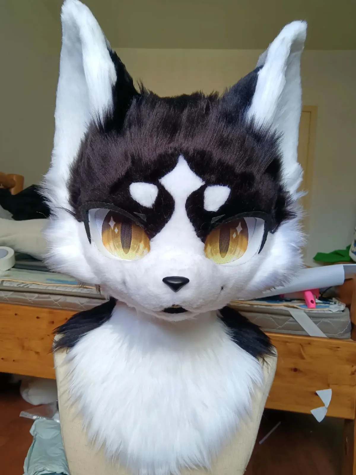 Tuxedo Cat Kemono Fursuit Head