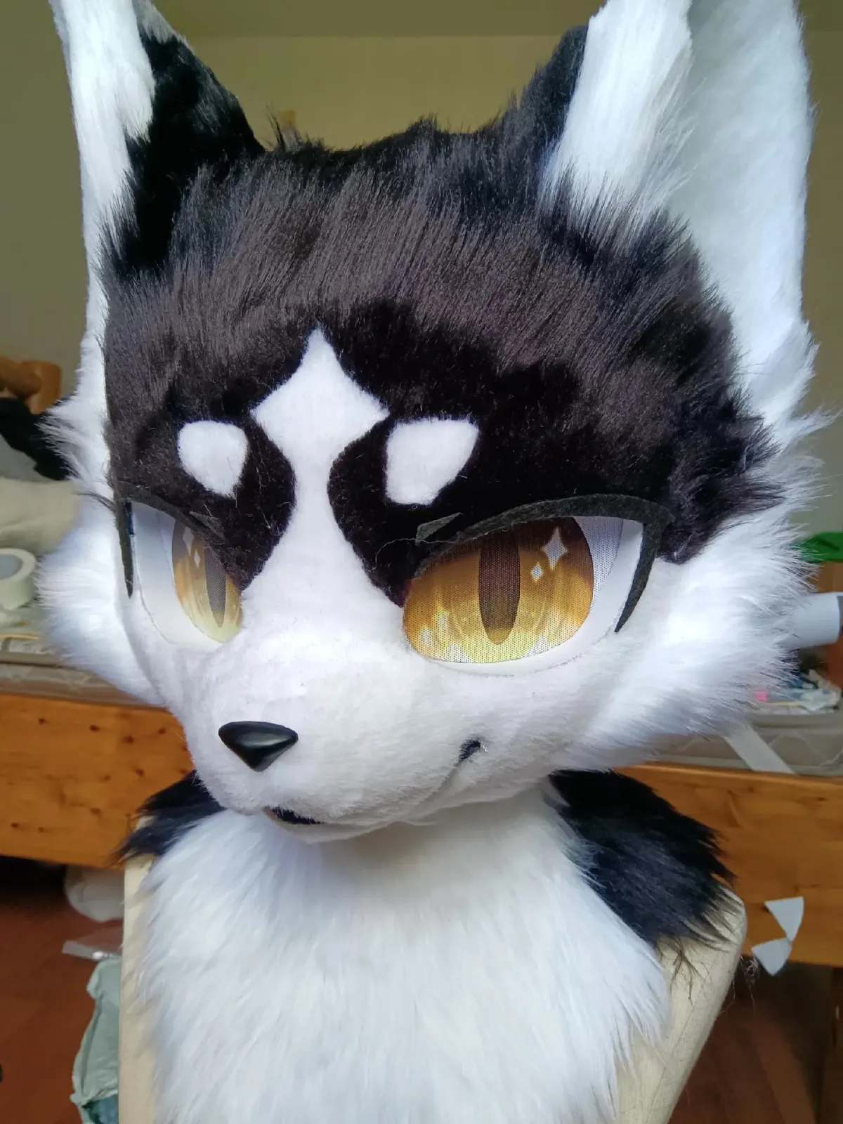 Tuxedo Cat Kemono Fursuit Head thumbnail 2